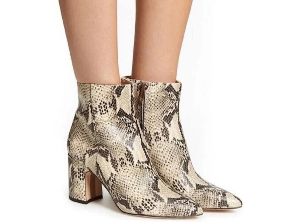 Sam Edelman Snakeskin Hilty Ankle Boots Women's Size 7